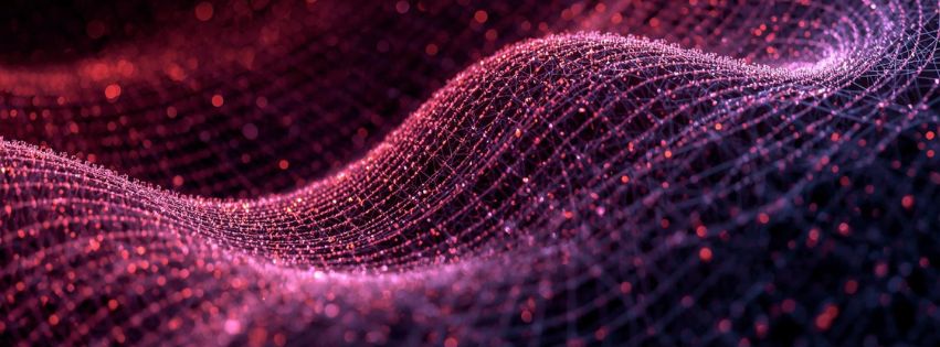 Macro view of a glowing digital mesh, visually representing the shift of AI Fabric vs Platform in infrastructure branding.